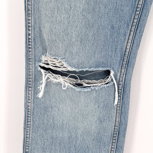 RE/DONE High Rise Loose Jeans Women’s 26 Bleach Destroy Distressed Denim - Picture 4 of 8